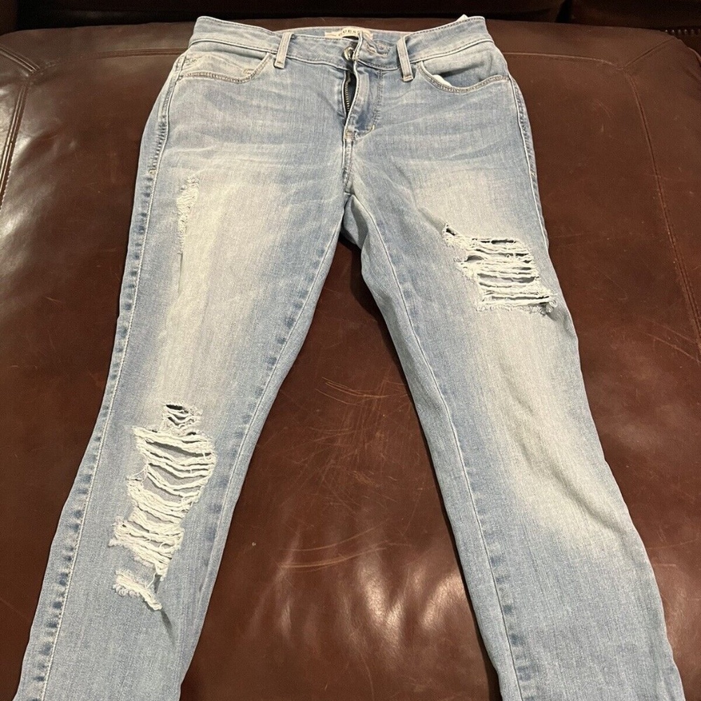 Guess Sexy Curve Skinny Jeans Womens Size 26 Ankle Light wash Distressed